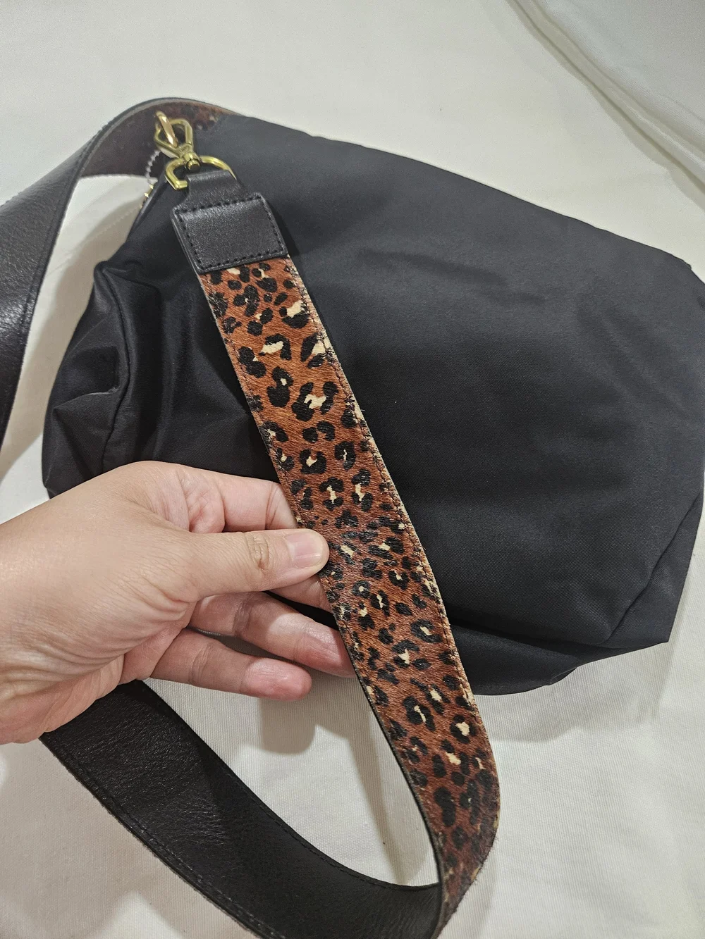 Marc Jacobs Black Nylon Crossbody Bag with Gold Hardware